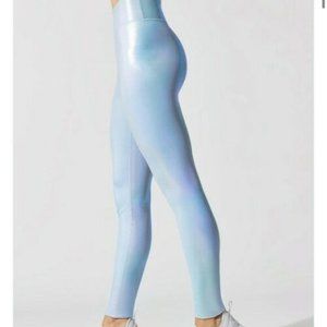 Light Blue Shimmery High-Waist Leggings